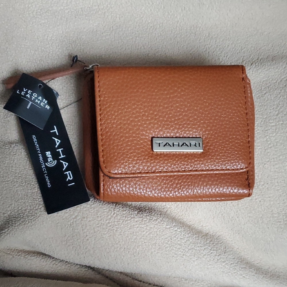 Tahari Vegan Leather Wallet in Tan